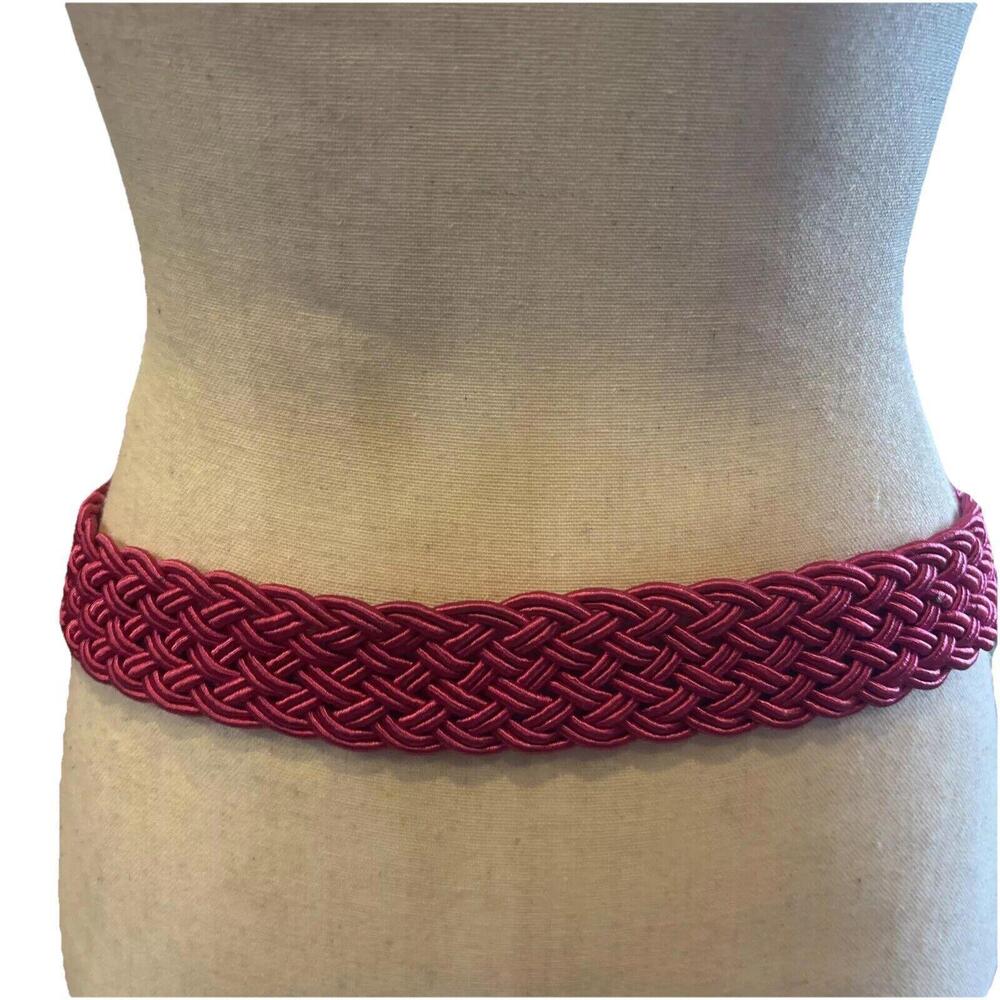 👠🥋Pink Braided 1 1/2” Wide  Belt  47”  Long - Picture 3 of 3